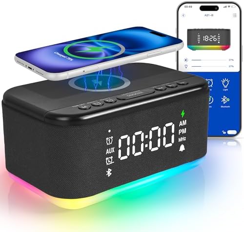Fansbe Smart Bluetooth Alarm Clock with Night Light and FM Radio