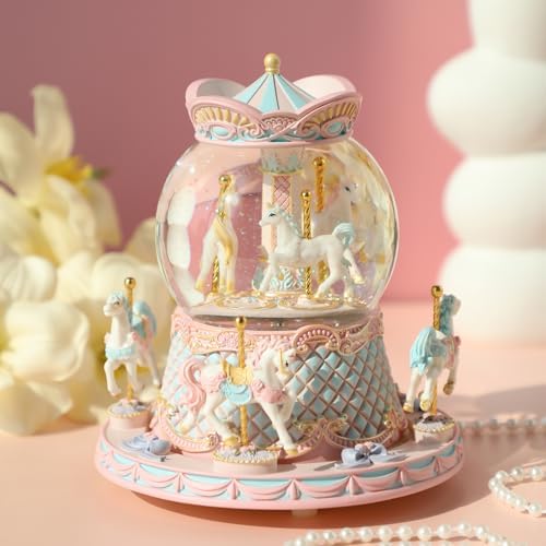 Love for You Gift Wrapped Music Box Unicorn Carousel
