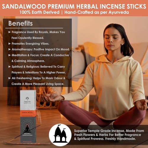 Sandalwood Incense Sticks 250g - 135 Handmade with Free Holder