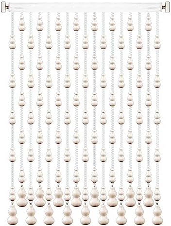Wood Beaded Curtain with Gourd Shape Beads 65x155cm