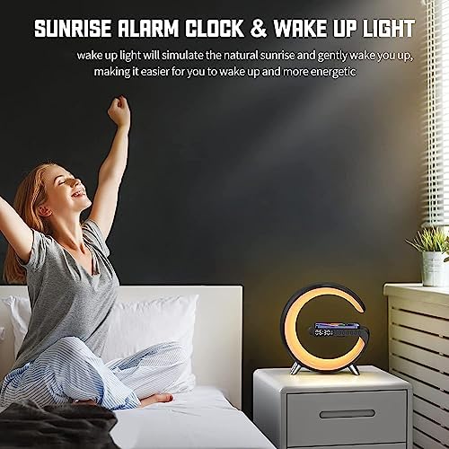 LED Wireless Charger Ambience Light with Bluetooth Audio Clock