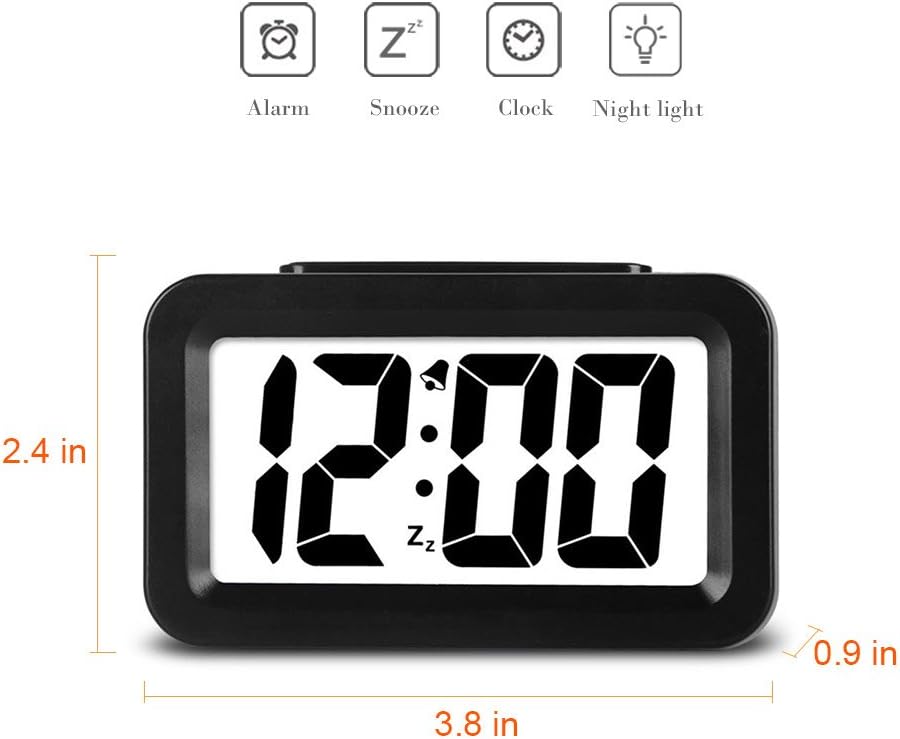 Hense Nightlight Alarm Clock with Adjustable Light