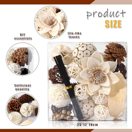 2 Boxes White Potpourri Bowl Filler for Home Decoration