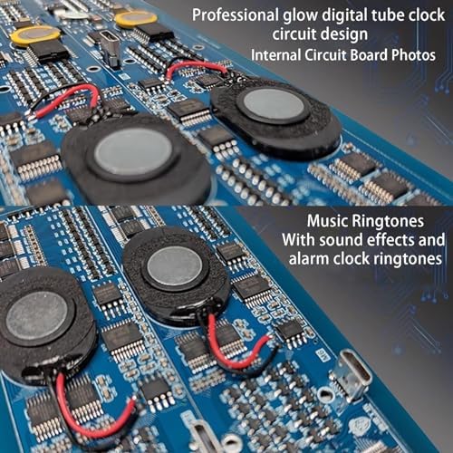 Glow Digital Tube Clock with Adjustable Brightness and Touch Control