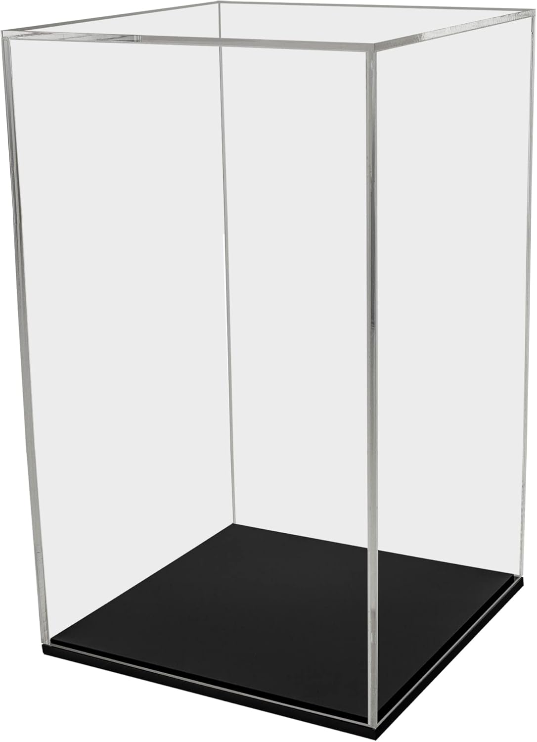 12x12x18 Clear Acrylic Display Box with Black Base