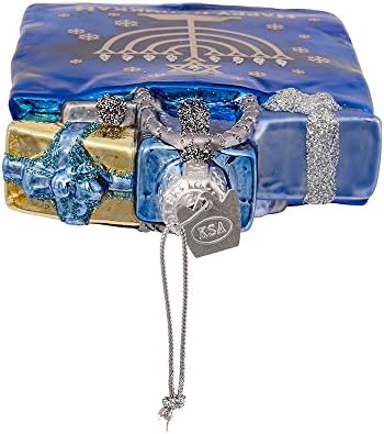 Kurt Adler 4 Inch Happy Hanukkah Glass Ornament