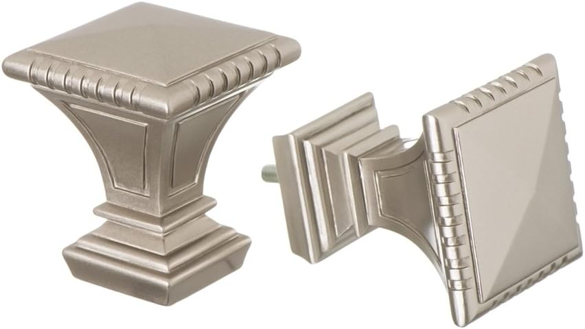 Ivilon Decorative Window Curtain Rod with Carved Square Finials
