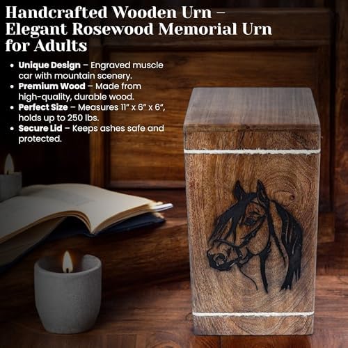 Handmade Hardwood Cremation Urn for Human Ashes Adult