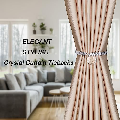 BEL AVENIR 2 Pack Crystal Curtain Tiebacks