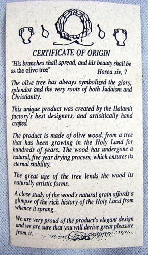 Olive Wood Mezuzah with Shema Scroll