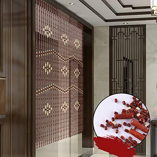KDDEON Natural Wood Beaded Curtains with Track