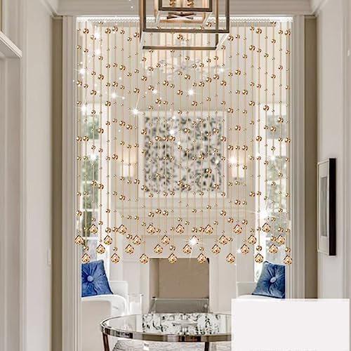 GVILTY Crystal Beaded Curtain Door Divider 100x120cm