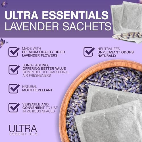 Ultra Essentials Lavender Sachet 6 Pack Natural Fragrance