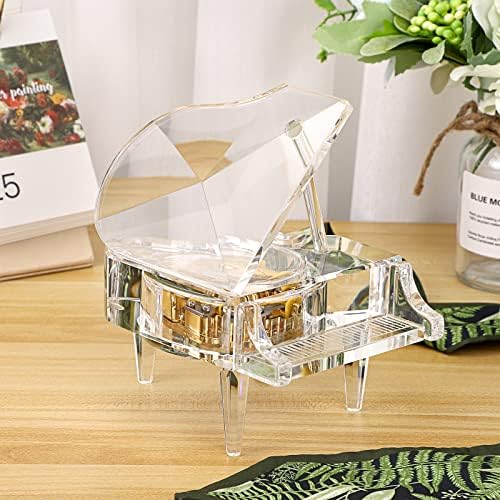 ELLDOO Crystal Piano Music Box - Mechanical Clockwork Decorative Ornament