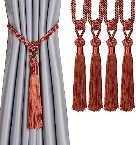BEL AVENIR Curtain Tiebacks 4 Pack Orange