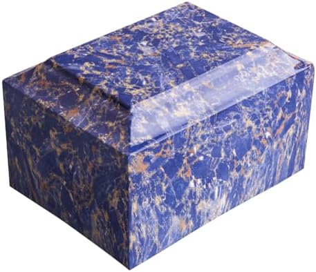 MAKEYS Blue Pattern Classic Cultured Marble Cremation Urn for Human Ashes Adult