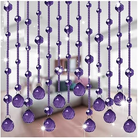 GVILTY Crystal Beaded Curtain Door Divider 100x120cm