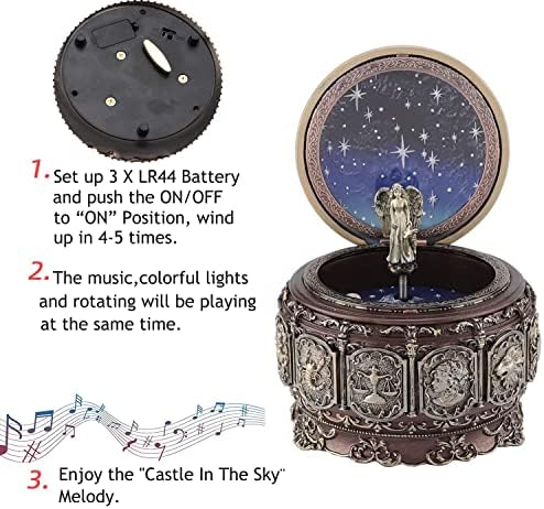 Vintage Music Box with Constellation Design