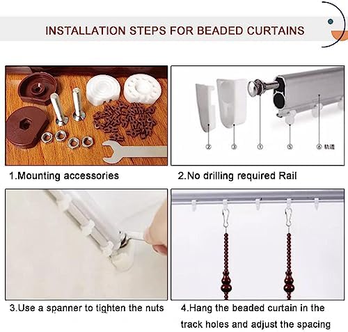 Wood Beaded Curtain with Gourd Shape Beads 65x155cm