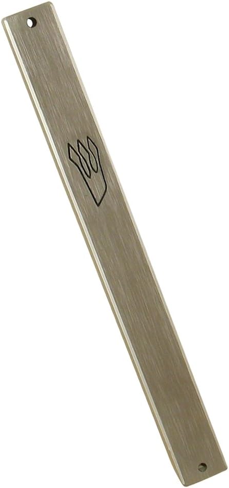 Peer Hastam Dark Silver Aluminum Mezuzah Case - 5 Inches