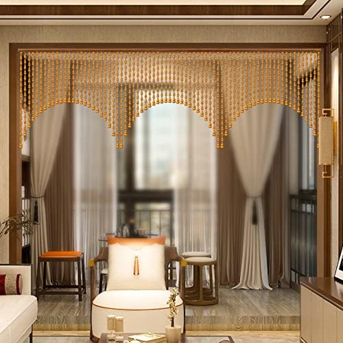 KDDEON Wood Beaded Door Curtain Panel 25 Strands 335x61in