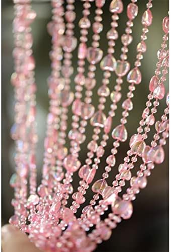 Pink Decorative String Door Curtain with Metal Ring