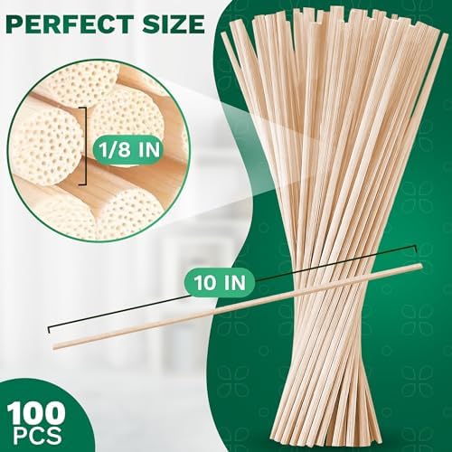 100 Pcs Bamboo Reed Diffuser Sticks - 10 Inch for Oil Diffuser