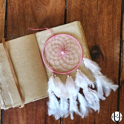 Dream Catchers for Cars with Feathers and Beads Pink