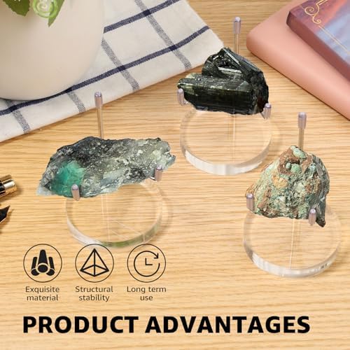 3Pcs Adjustable Metal Arms Display Stand for Rocks and Gems