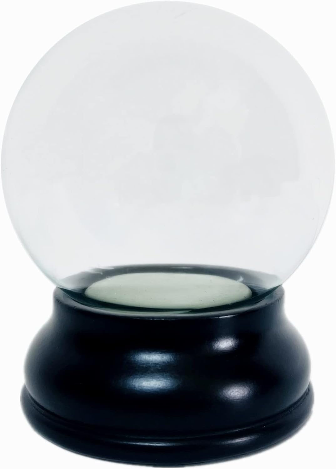 Clear DIY Snow Globe Kit Glass Water Globe Jar With Resin Base 80MM