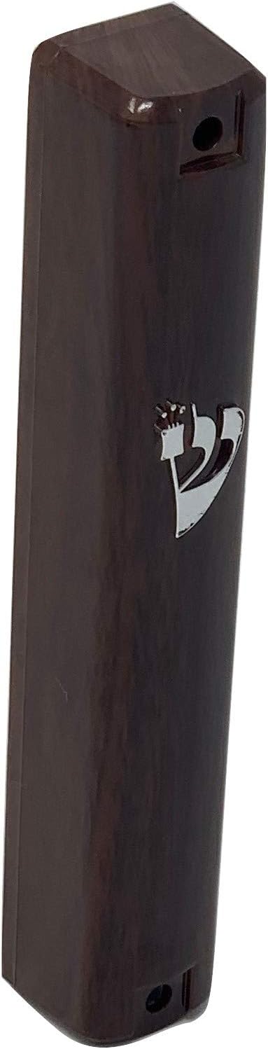 My Daily Styles Mezuzah Case Waterproof Door Blessing Holder Brown Wood Pattern
