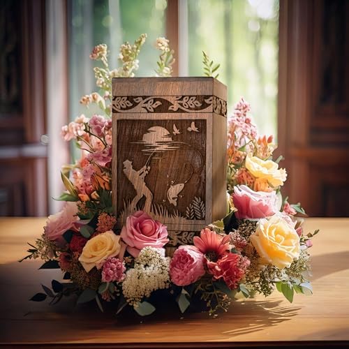 Elegant Wooden Cremation Urn for Human Ashes 250 lbs