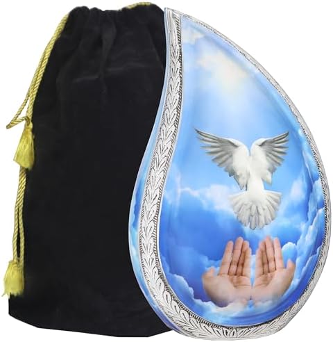 Blue Dove Teardrop Cremation Urn for Adult Large Size