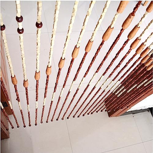 GVILTY Wooden Beaded Curtains Window Decor 90x175cm