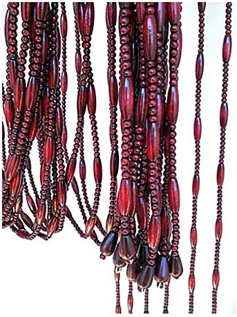 FCHMY Beaded Curtain Wooden Door Divider Panel