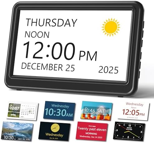 Mesqool 7 Inch Digital Dementia Alarm Clock for Seniors