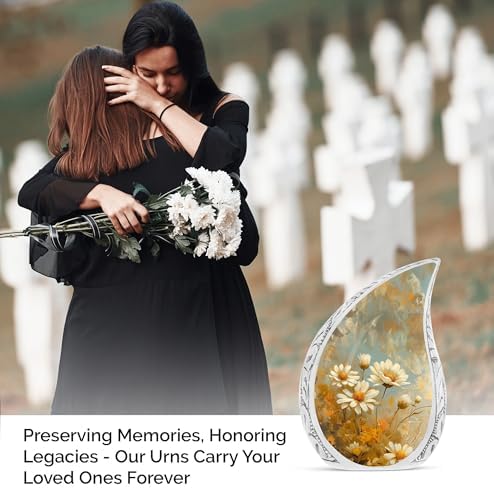 Daisies Flower Urns for Human Ashes 3 Inch