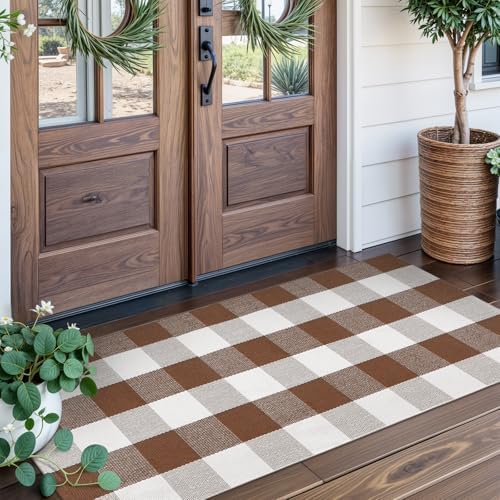 Collive Buffalo Plaid Checkered Outdoor Rug