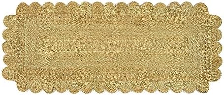 GRUHUM Scalloped Jute Runner Rug 26 x 10ft