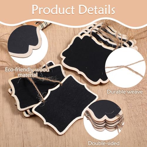 10Pcs Mini Wooden Chalkboard Signs for Wedding Party Decor