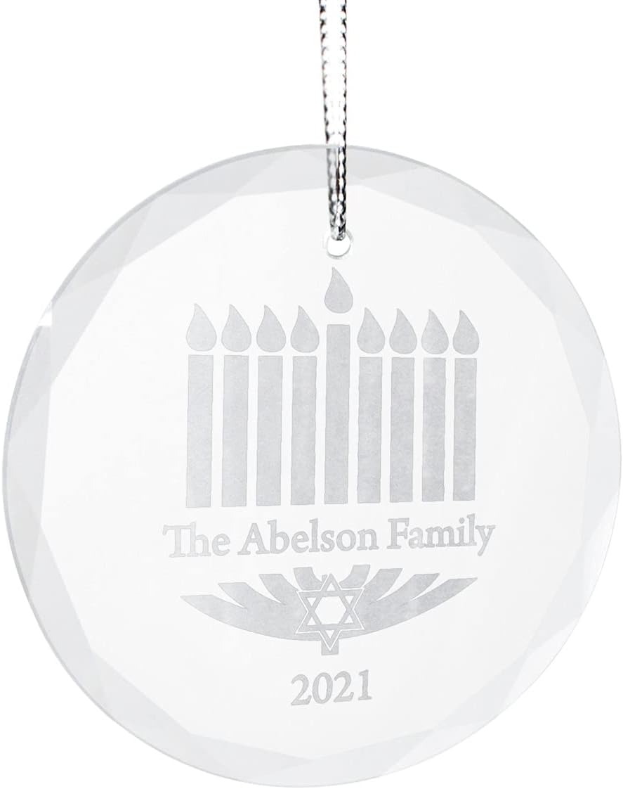 PlaqueMaker Hanukkah Ornament with Personalized Family Name and Year