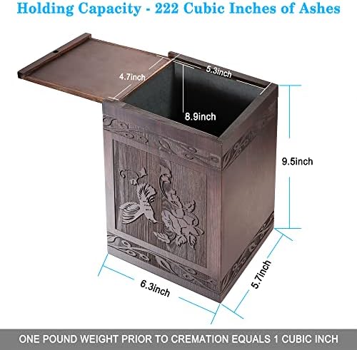 Wooden Hummingbird Cremation Urn for Human and Pet Ashes