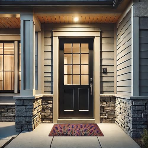 Floral Front Door Welcome Mat 19x31 Non-Slip Outdoor Rug