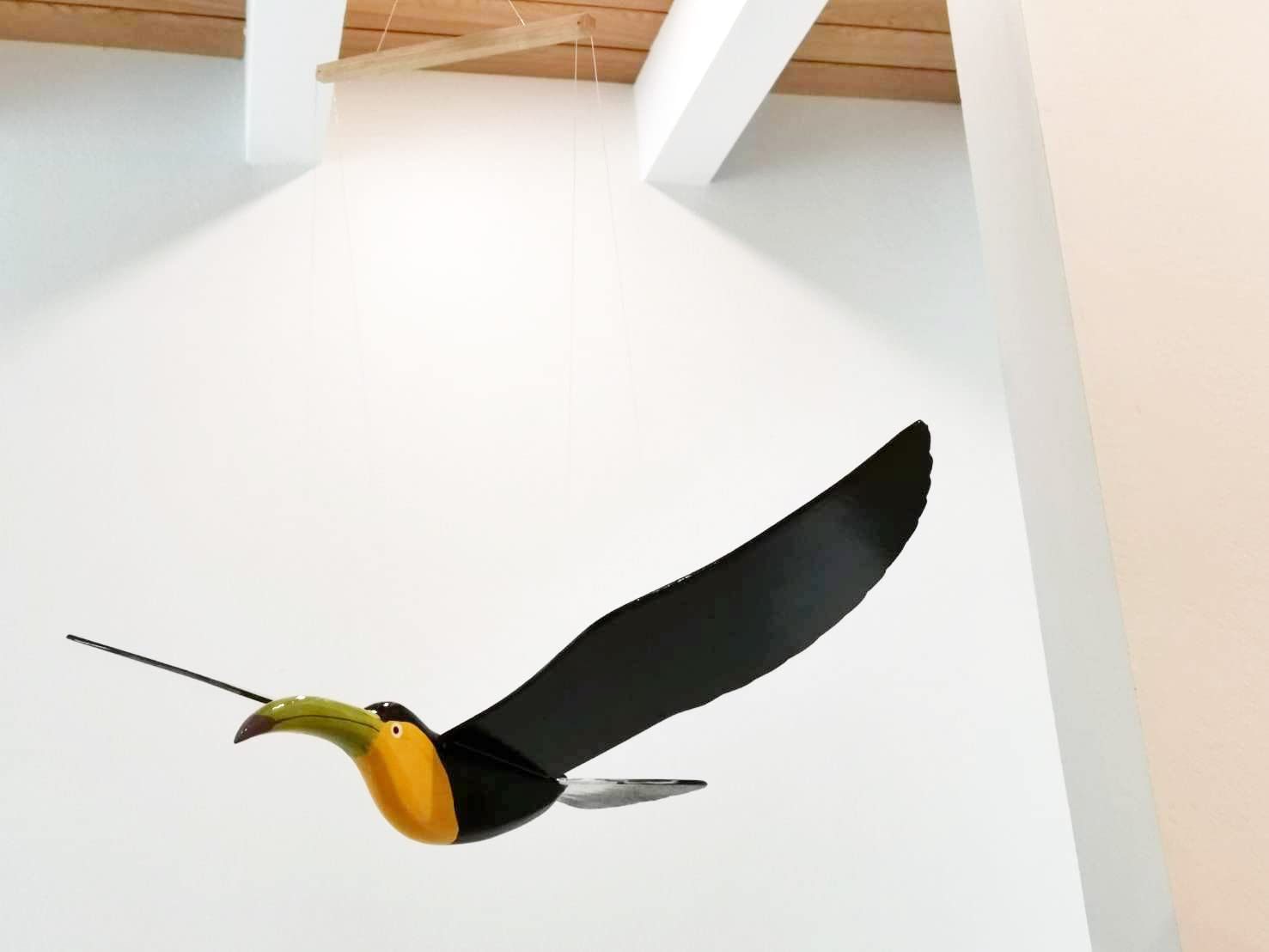 WitnyStore Wooden Bird Mobile 24 Inch Handmade Decor