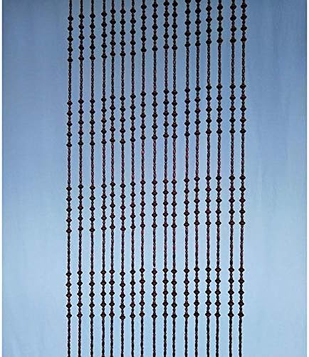 OKUOKA Red Wine Wooden Beaded Door Curtain