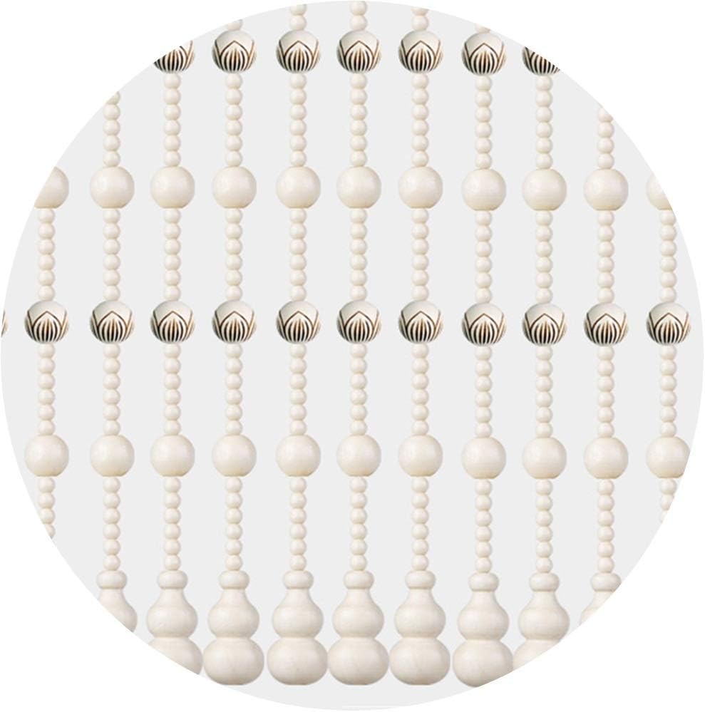 25 Strands Mahogany Beaded Door Curtain - White Customizable