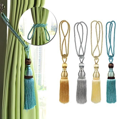 Andux Beige Curtain Tieback with Tassel