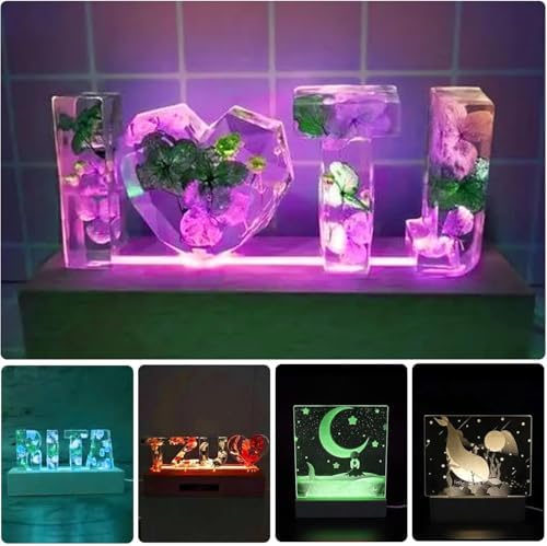 LED Light Base for Acrylic 2 Pcs 1181 Inch Wooden Display Pedestal