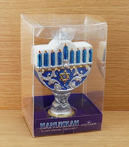 5-Inch Noble Gems Glass Happy Hanukkah Ornament