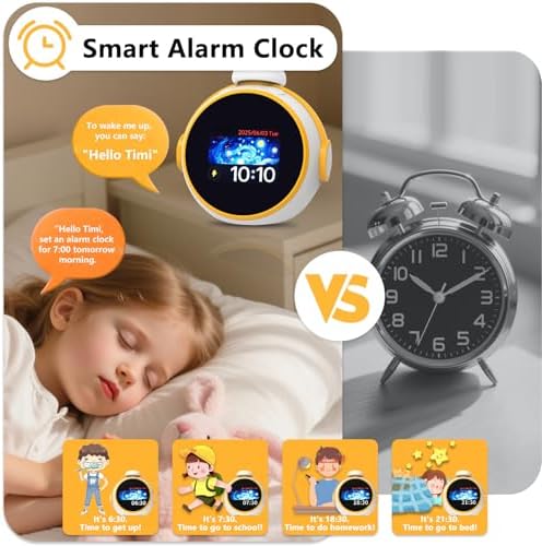 Smart AI Alarm Clock with Voice Control for Kids